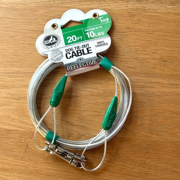 Pet Champion Reflective 20 Foot Dog Tie-Out Cable, Green - Picture 1 of 4